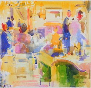 Pequeno-almoço no The Carlyle, Nova Iorque de Peter Graham (Contemporary)