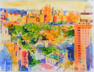 Central Park from The Carlyle (wc no papel) de Peter Graham (Contemporary)