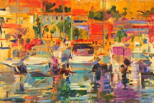 Riviera Harbour Sun de Peter Graham (Contemporary)