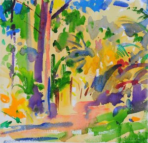 Floresta tropical de Maui, 2023 (aguarela) de Peter Graham