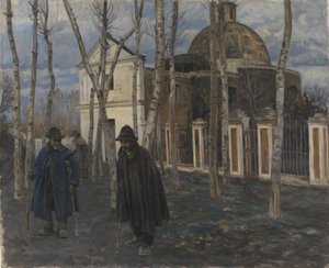Mendigos fora de S. Giuliano, perto de Pompeia. 1904-05 de Peter Hansen