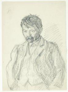 Retrato do pintor Jens Birkholm. Meia figura de Peter Hansen