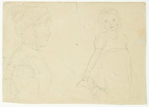 Estudo da esposa e filha do artista