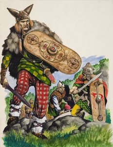 Guerreiros Celtas (guache sobre papel) de Peter Jackson