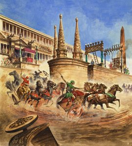 Corrida de carruagens (guache sobre papel) de Peter Jackson