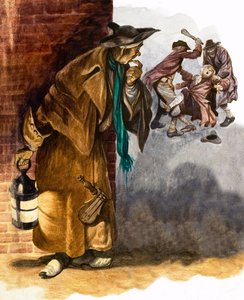 Nightwatchman observando um assalto de Peter Jackson