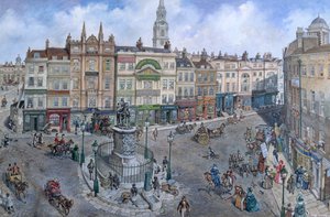 Velha Londres Reconstruída: Charing Cross por volta de 1830 de Peter Jackson