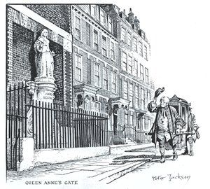 Queen Anne&39;s Gate, Londres (tinta no papel) de Peter Jackson
