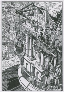 Sir Christopher Wren inspecionando o progresso na cúpula de Peter Jackson