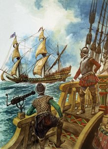 Sir Francis Drake (1540-96) (guache sobre papel) de Peter Jackson