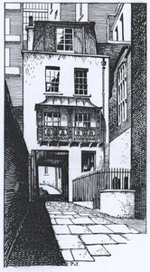 A antiga casa de vigia em Strand Lane (tinta no papel) de Peter Jackson