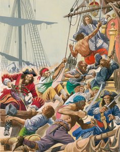 Quando Piratas Navegaram pelos Mares. Blackbeard e seus piratas atacam. de Peter Jackson