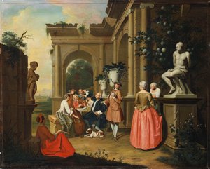 Um concerto de um pórtico, 1739 de Peter Jacob Horemans