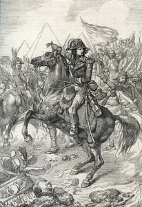 Campanha (Expedição) do Egipto (1798-1801): General Napoleão Bonaparte (1765-1821) antes das Pirâmides de Peter Johann Nepomuck Geiger