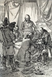 A insurreição Kosciuszko: Heróis polacos Tadeusz Kosciuszko (1746-1817) feridos na Batalha de Maciejowice contra os russos de Peter Johann Nepomuck Geiger
