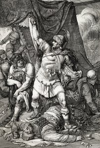 Antiguidade Romana: "A captura de Jerusalém" representação do cerco de Jerusalém pelos romanos em 70 d.C., a cidade é saqueada pelas tropas do Imperador Tito e o segundo templo de Jerusalém detruida" (Destruição de Jerusalém e do templo sob Tito de Peter Johann Nepomuck Geiger