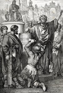 A fundação de Constantinopla pelo Imperador Constantinopla, o grande que transferiu o capital imperioso para Bizâncio, ao qual deu o nome de Constantinopla de Peter Johann Nepomuck Geiger