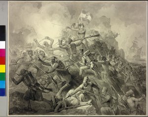 Conquista de Saida (desenho a tinta) de Peter Johann Nepomuk Geiger