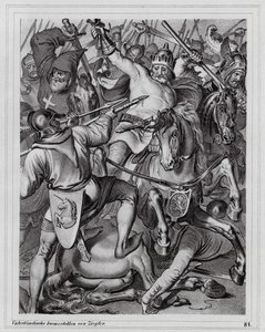 Morte de João, o Cego, rei da Boémia, na batalha de Crecy de Peter Johann Nepomuk Geiger