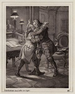 Eugénio de Saboia abraçando o Duque de Marlborough, Guerra da Sucessão de Espanha