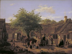 Imagem da vida em uma fazenda da Zelândia ao meio-dia de Peter Julius Larsen