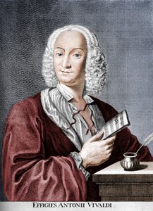 Antonio Vivaldi, compositor barroco italiano, padre católico e violinista virtuoso, 1725