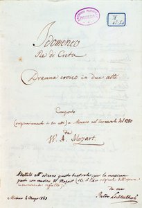 Primeira página da adaptação de Lichtenthal de "Idomeneo, Re di Creta" de Mozart de Peter Lichtenthal