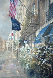 Flemings Hotel, Half Moon Street, Londres (óleo sobre tela) de Peter Miller
