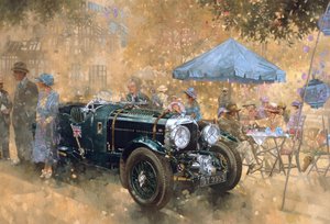 Festa no jardim com o Bentley (óleo sobre tela) de Peter Miller