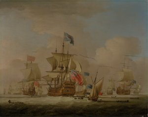 Homens de Guerra britânicos e um Sloop de Peter Monamy