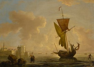 Navios em calmaria de Peter Monamy