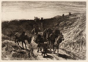 Um comboio de Burro, Novo México de Peter Moran