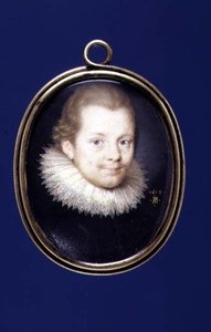 PD.12-1955 Retrato miniatura de Sir Kenelm Digby (1600-65) 1619 (vellum no cartão)