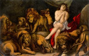 Daniel no covil do leão da Bíblia de Daniel (impresso)