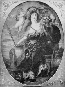Retrato de Maria de Médicis depois de uma pintura de Peter Paul Rubens (gravura) de Peter Paul (after) Rubens
