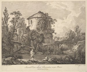 Segunda vista de Charenton perto de Paris, meados do século XVIII. de Peter Paul Benazech