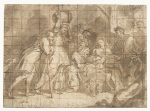 Adoração dos pastores de Peter Paul Rubens (school of)