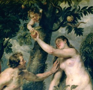 Adão e Eva (copiado da pintura de Ticiano) (detalhe de 51710) de Peter Paul Rubens