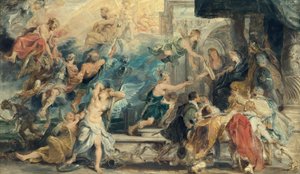 Apoteose de Henrique IV e proclamação da regência de Maria de Médici (esboço do ciclo dos Médici) de Peter Paul Rubens