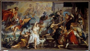 Apoteose de Henrique IV (1553-1610) e proclamação da regência de Maria de Medicis (1573-1642) em 1610. Pintura de Pierre Paul (Pierre-Paul) Rubens (ou Peter Paul ou Petrus Paulus) (1577-1640), escola flamenga de Peter Paul Rubens