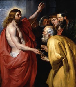 Cristo entrega as chaves do Céu a São Pedro de Peter Paul Rubens