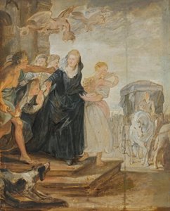 A partida de Paris (esboço do ciclo dos Médici) de Peter Paul Rubens