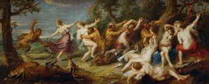 Diana e as suas ninfas descobertas por sátiros, c.1635 (pintura sobre tela) de Peter Paul Rubens