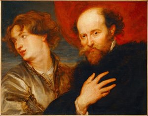 Retrato duplo-idealizado de van Dyck e Rubens de Peter Paul Rubens