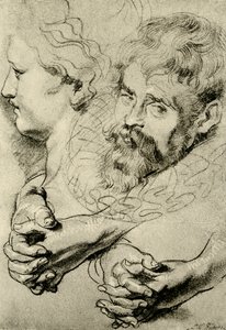 Estudos de cabeça e mão de Peter Paul Rubens