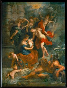 O nascimento da rainha Maria de Médicis, em Florença, a 26 de abril de 1573 ... de Peter Paul Rubens