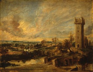 Paisagem com torre de Peter Paul Rubens