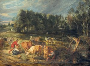 Paisagem com um rebanho de vacas de Peter Paul Rubens