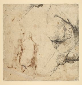 Homem segurando um eixo da Cruz de Peter Paul Rubens