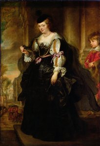 Retrato de Helene Fourment com um treinador, c.1639